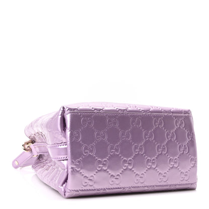 Gucci Patent GG Guccissima Emblem Small Bucket Bag Purple 4 of 10