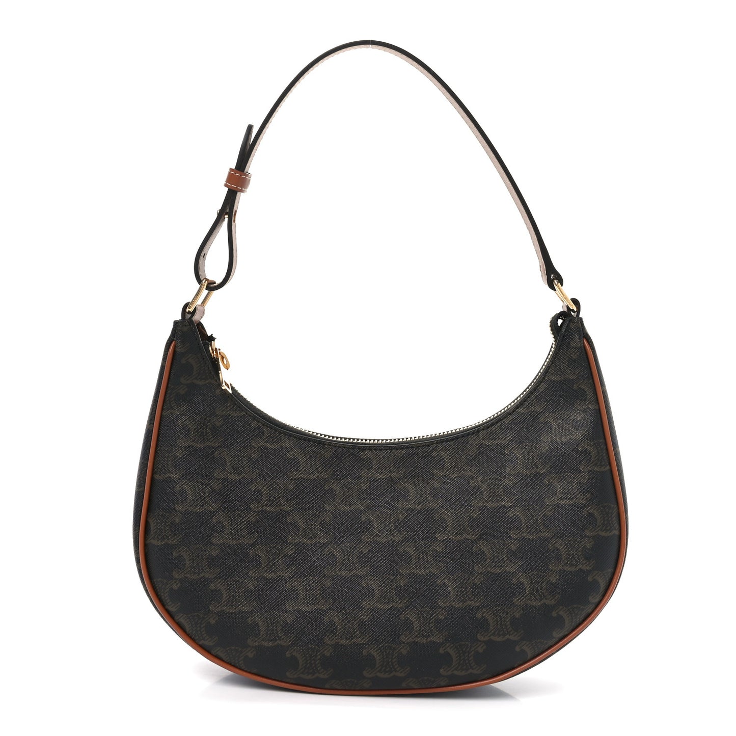 Triomphe Canvas Calfskin Ava Shoulder Bag Tan