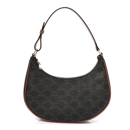 Celine Triomphe Canvas Calfskin Ava Shoulder Bag Tan 1 of 11