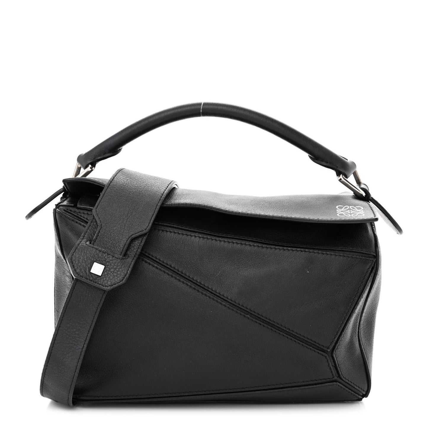 Calfskin Medium Puzzle Bag Black