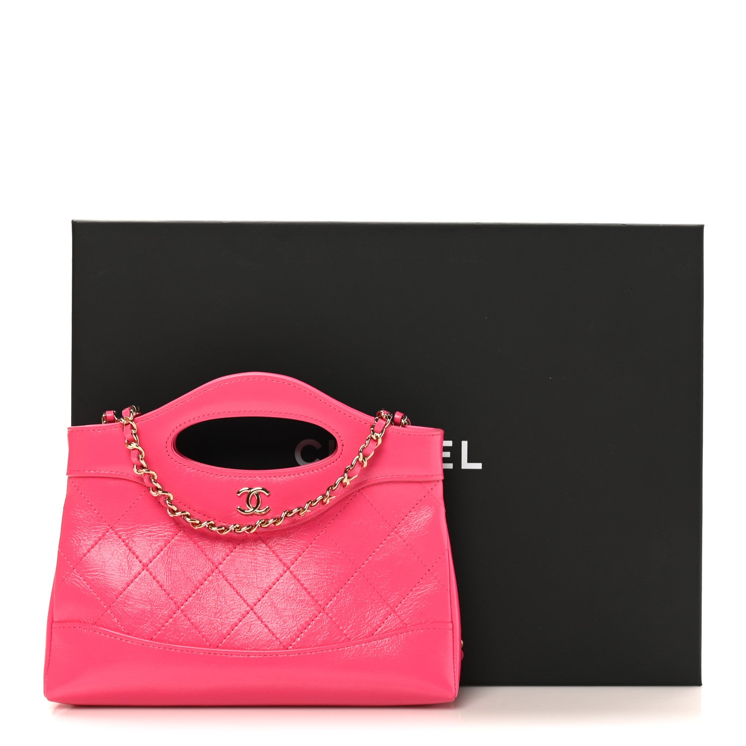 Chanel Shiny Crumpled Calfskin Quilted Nano 31 Shopping Bag Pink 11 of 11