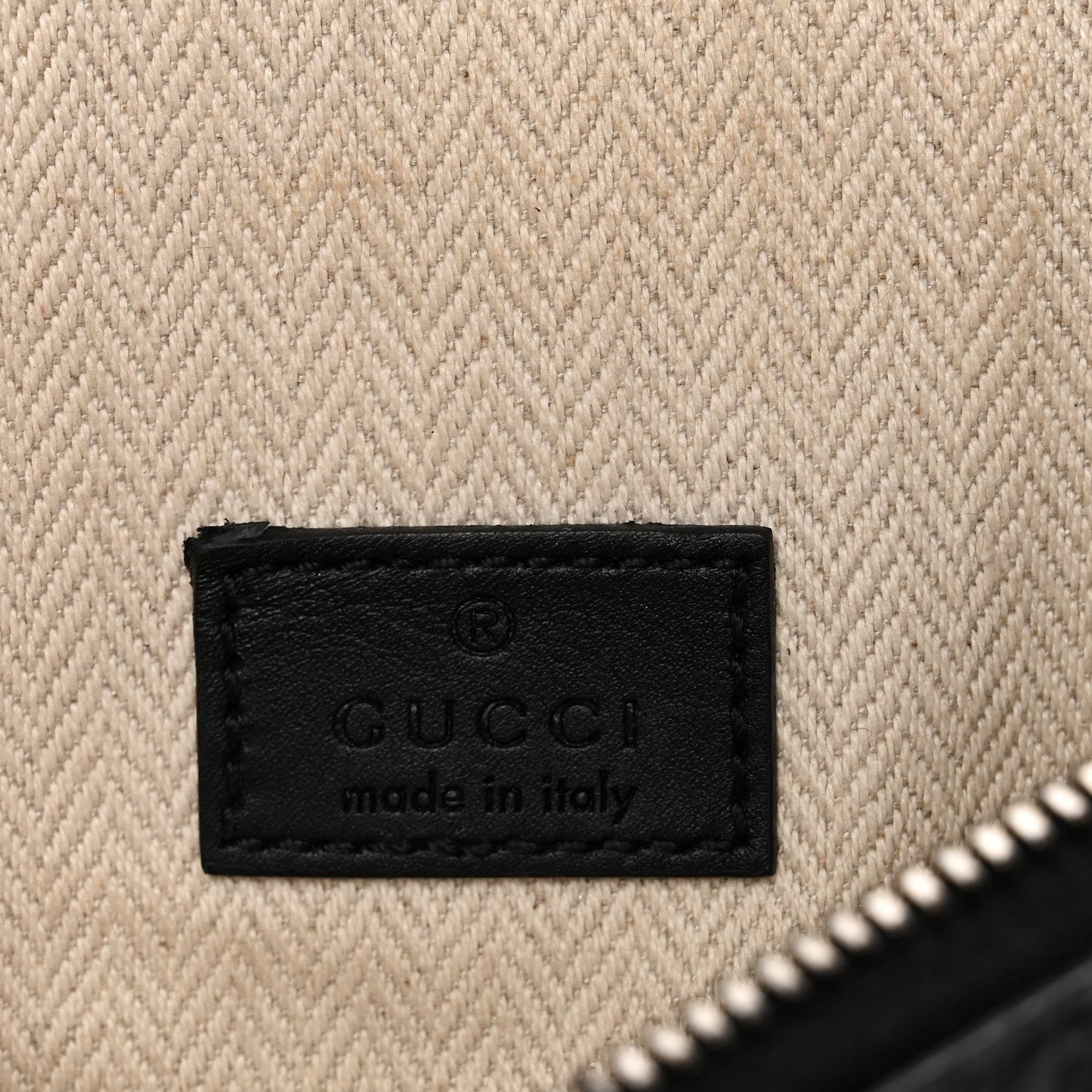Gucci GG Supreme Monogram Emblem Calfskin Small Belt Bag Black Grey 6 of 10