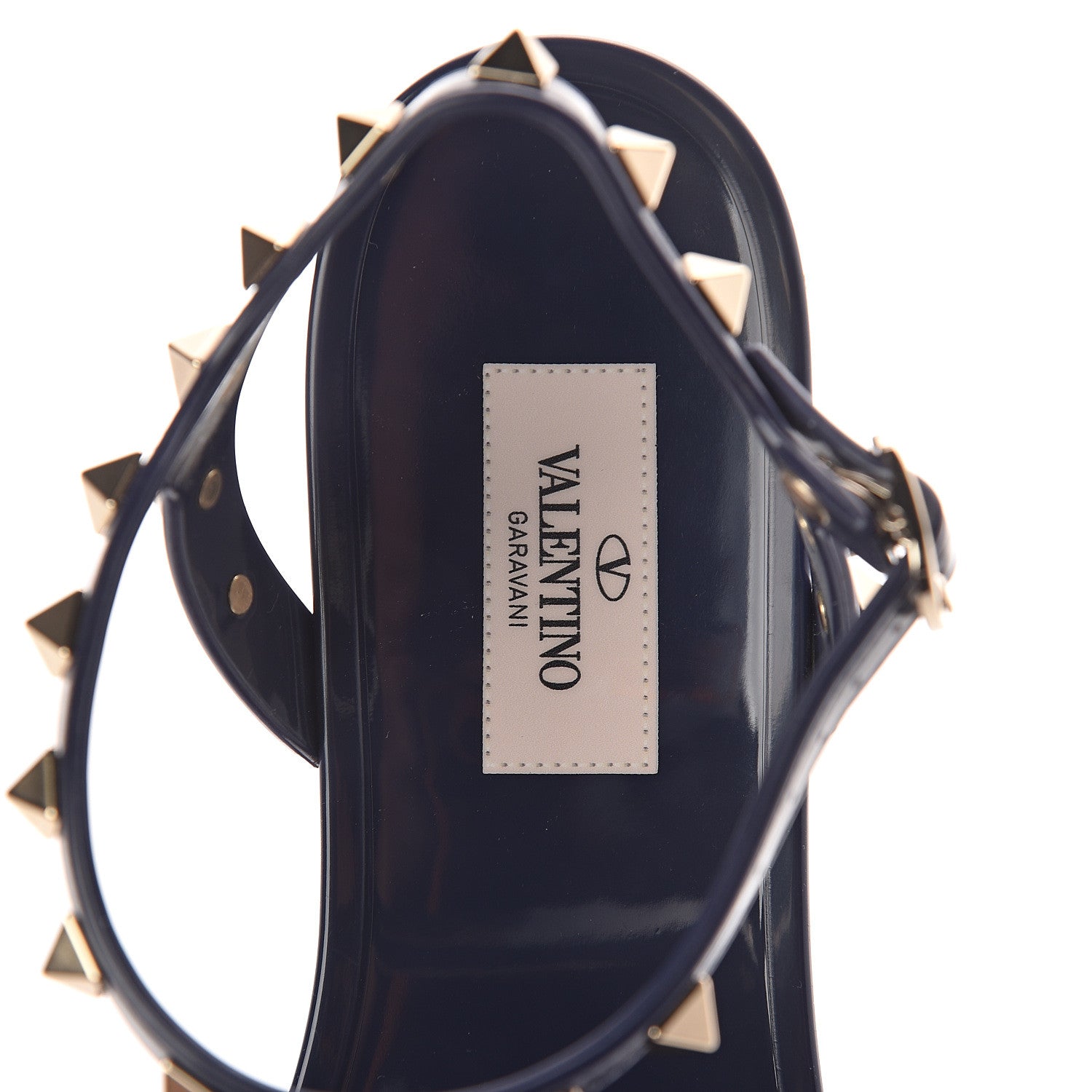 Valentino Garavani PVC Jelly Rockstud Caged Sandals 39 Blue 5 of 7