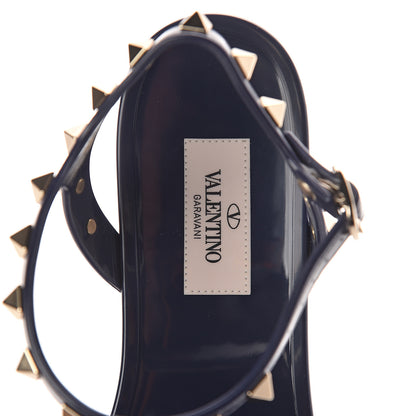 Valentino Garavani PVC Jelly Rockstud Caged Sandals 39 Blue 5 of 7