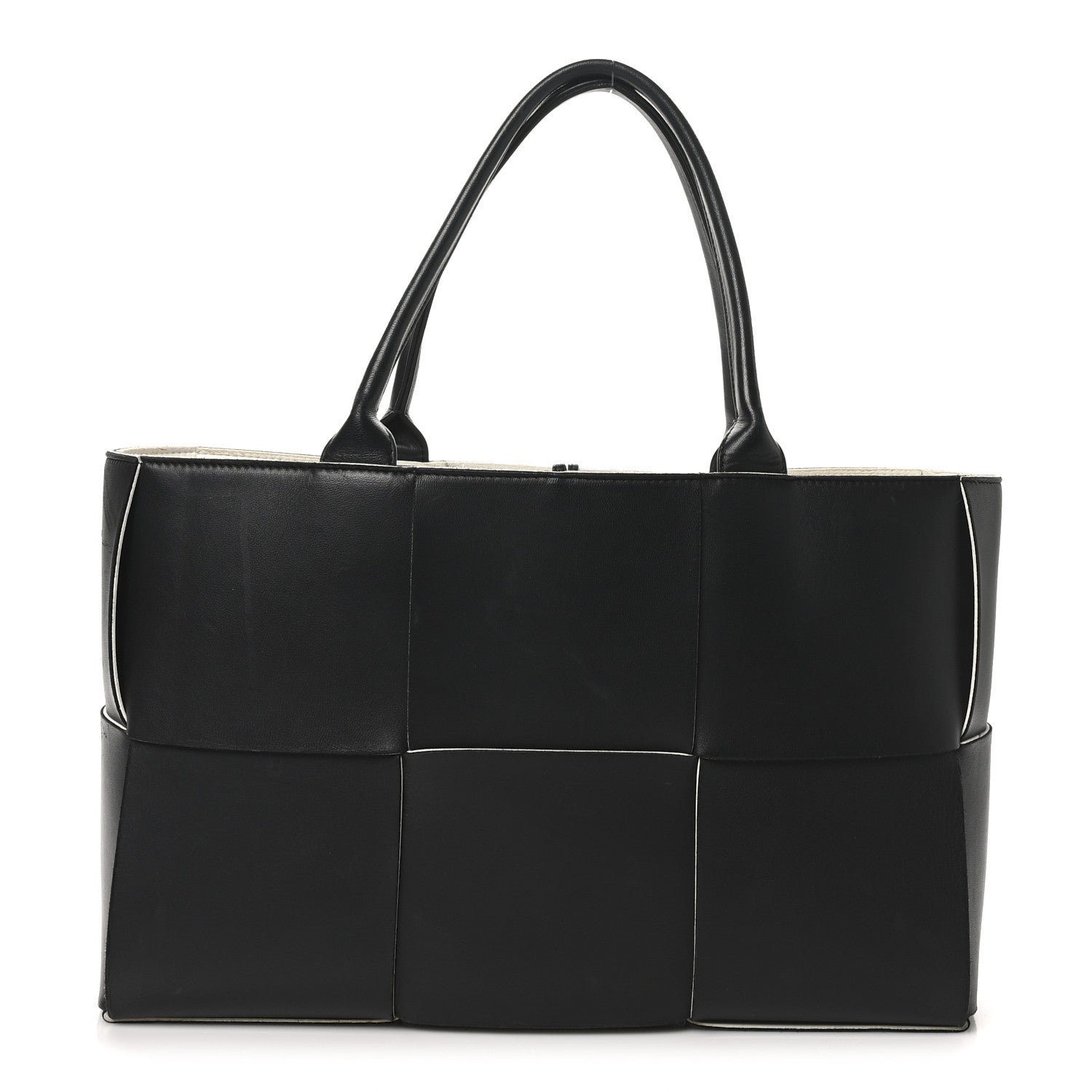 Bottega Veneta Nappa Maxi Intrecciato Medium Arco Tote Black White 1 of 11