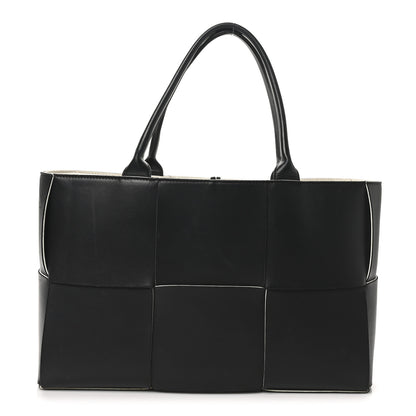 Bottega Veneta Nappa Maxi Intrecciato Medium Arco Tote Black White 1 of 11