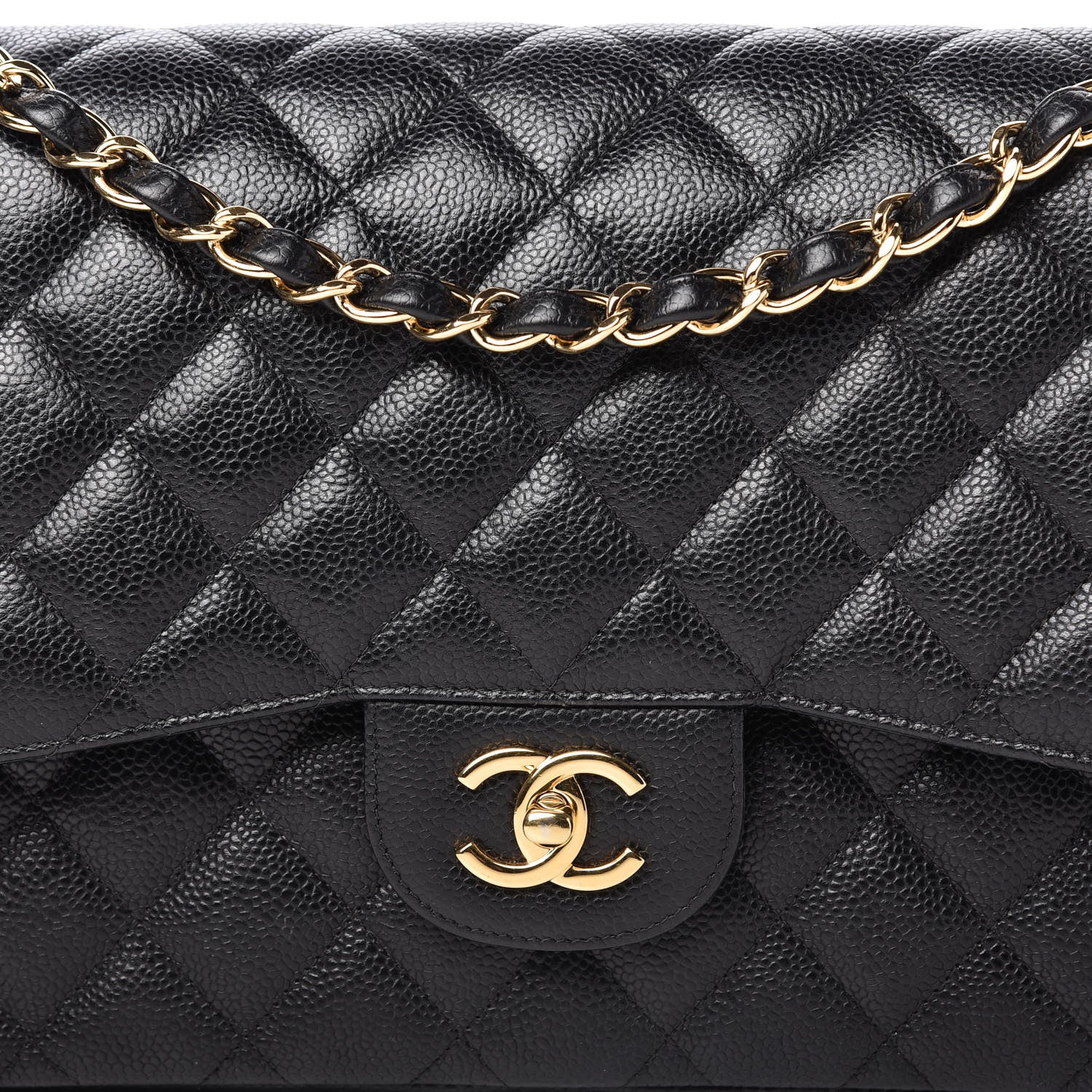 Chanel Caviar Quilted Jumbo Double Flap Black 10 of 12