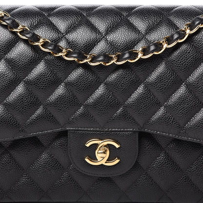 Chanel Caviar Quilted Jumbo Double Flap Black 10 of 12
