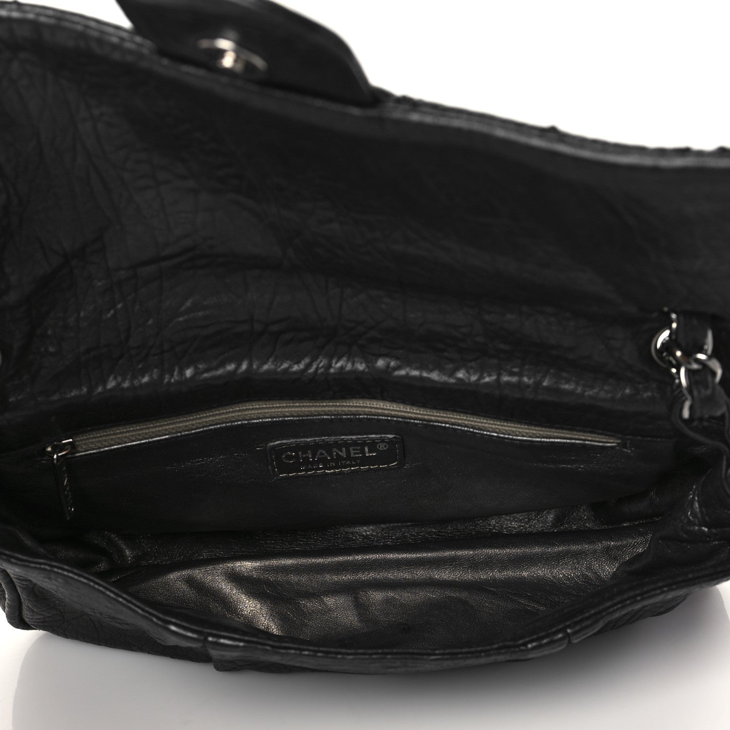 Chanel Distressed Lambskin Lady Braid Flap Black 5 of 9