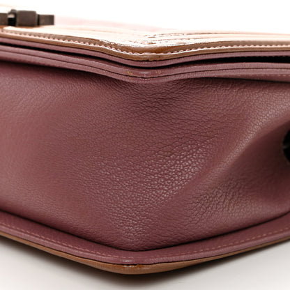 Chanel Goatskin Quilted Patent Medium Duo Boy Flap Pink Tan 10 of 10