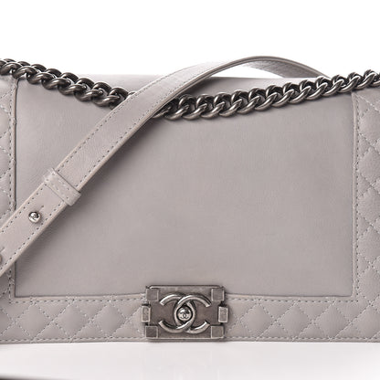 Chanel Calfskin New Medium Boy Reverso Flap Light Grey 8 of 10