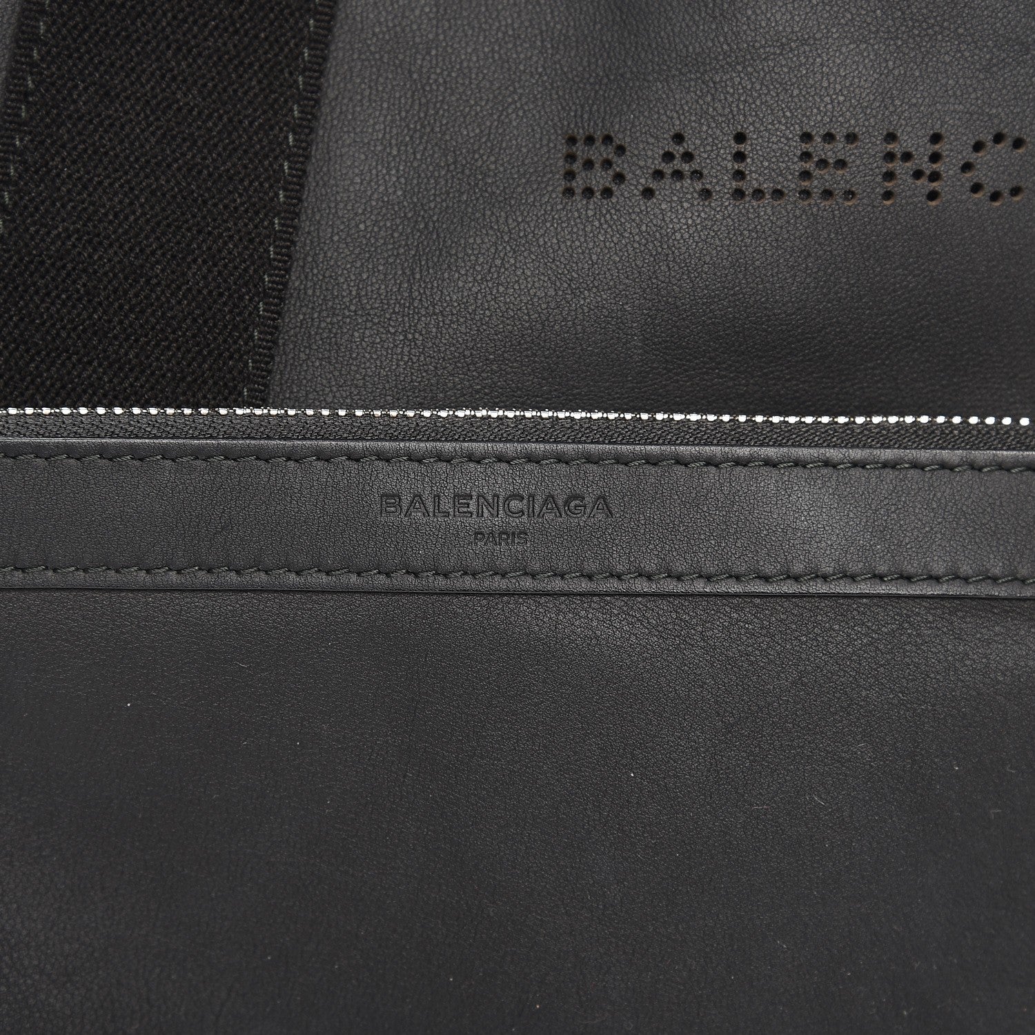 Balenciaga Matte Veau Lisse Perforated S Navy Cabas Black 9 of 11