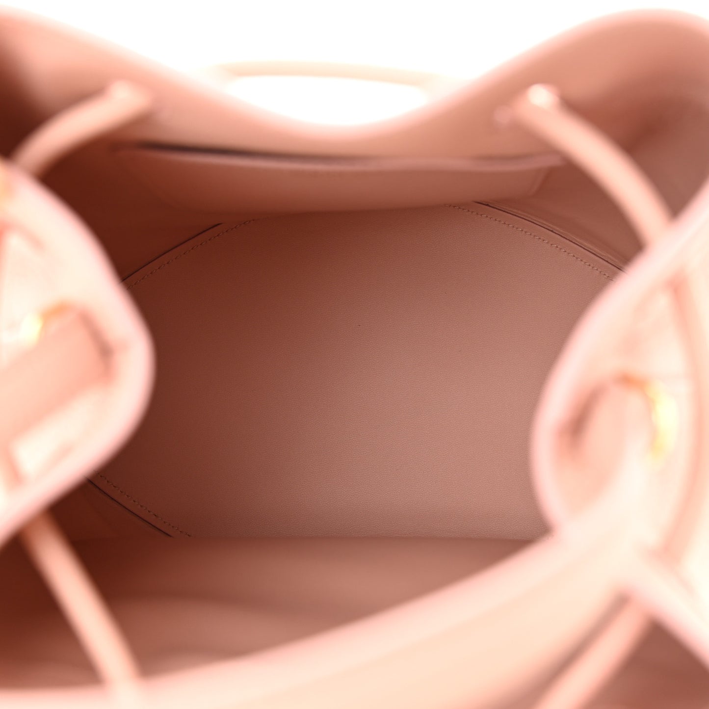 Grainy Calfskin Small TB Bucket Bag Dusty Pink