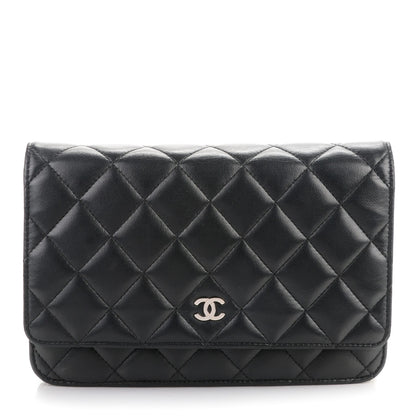 Chanel Lambskin Quilted Wallet On Chain WOC Black 1 of 8