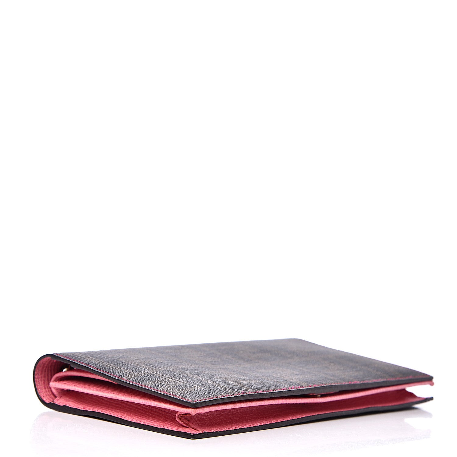 Fendi Zucca Spalmati Vitello Elite Chain Clutch Tobacco Fuxia Fragola 3 of 10