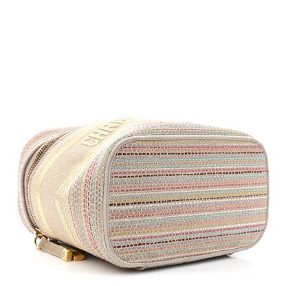 Christian Dior Canvas Embroidered Stripes Diortravel Vanity Case Multicolor 4 of 10