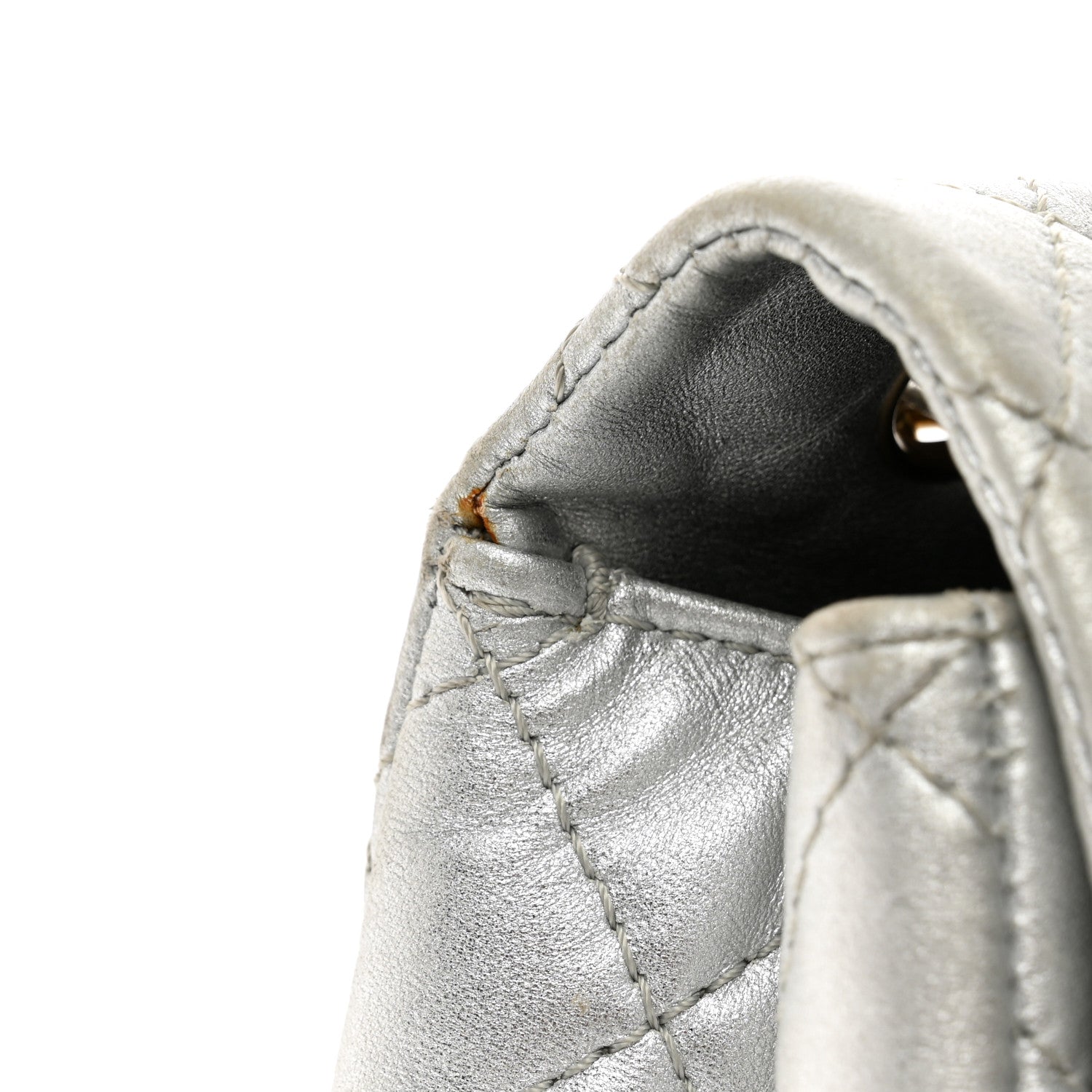 Chanel Metallic Lambskin Quilted Maxi Single Flap Silver 12 of 12