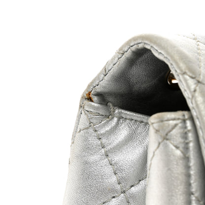 Chanel Metallic Lambskin Quilted Maxi Single Flap Silver 12 of 12