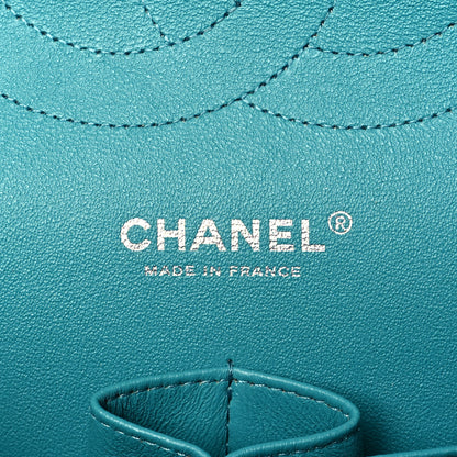 Chanel Lambskin Quilted Tri-Color Jumbo Double Flap Navy Blue Green 5 of 9