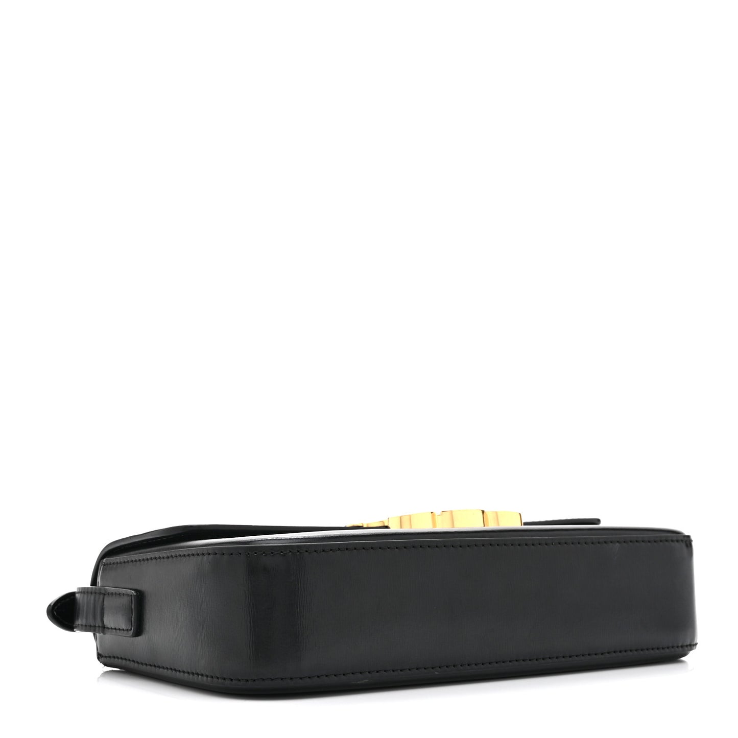 Shiny Calfskin Triomphe Shoulder Bag Black