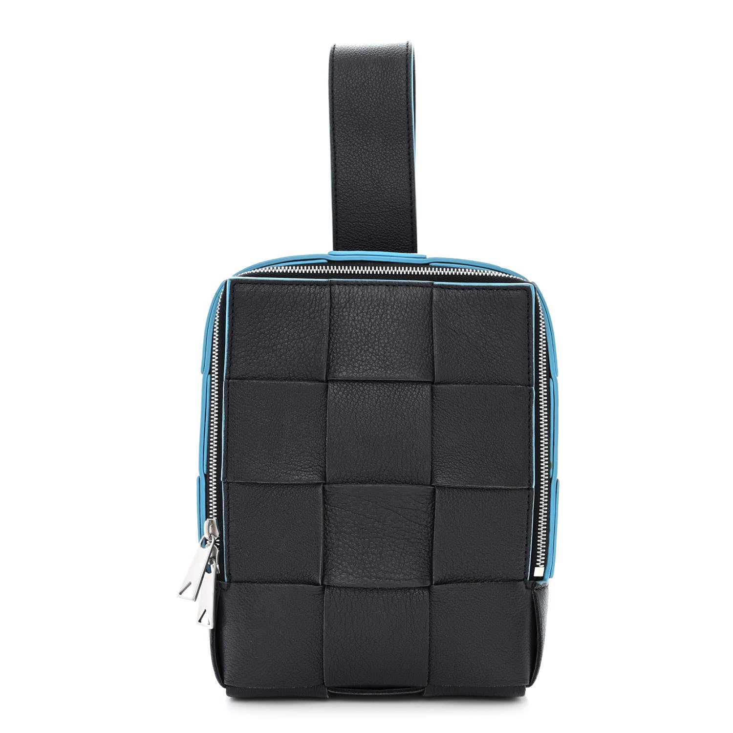 Bottega Veneta Grained Calfskin Intreccio Mini Cassette Sling Bag Deep Blue Pool 1 of 10