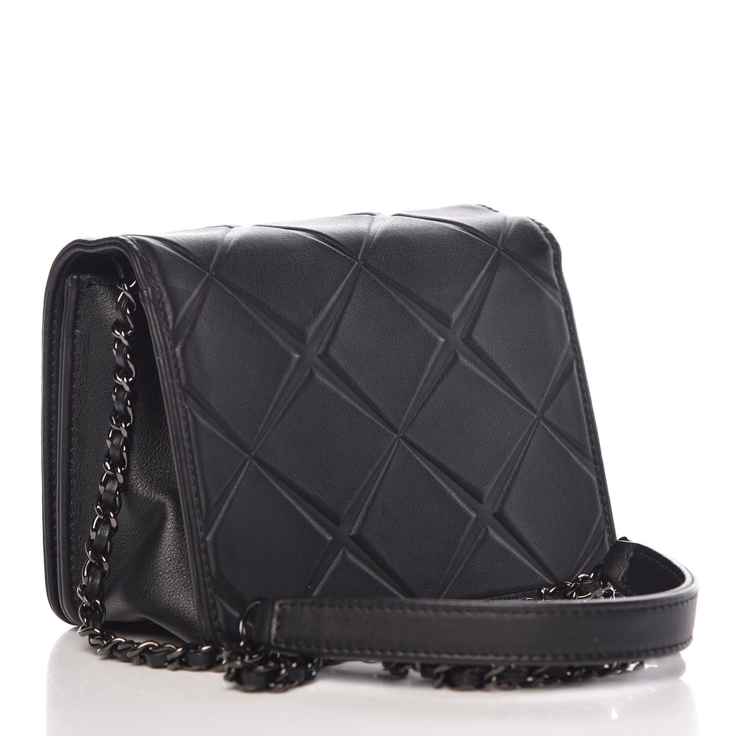 Calfskin Mini Propeller Flap Black