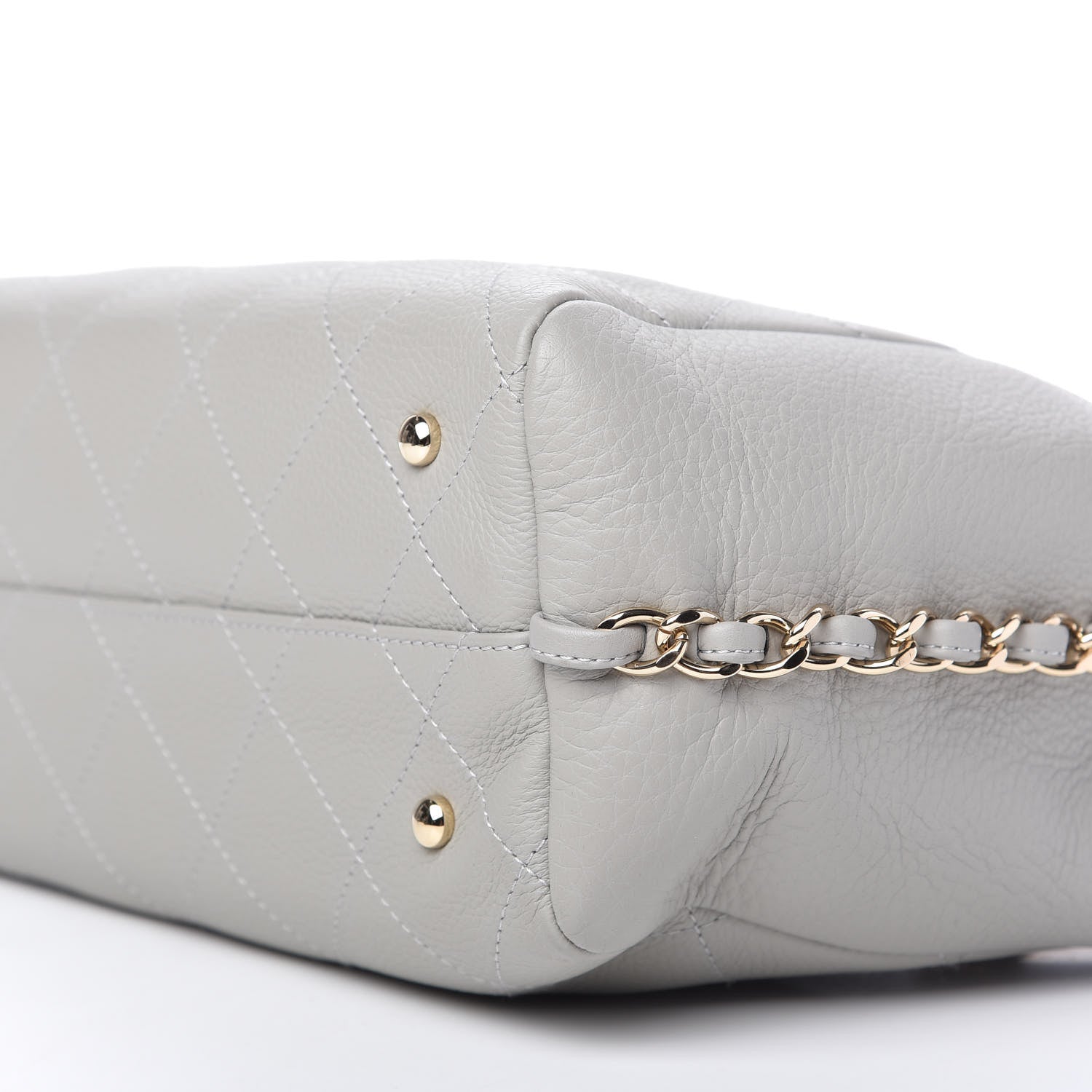 Chanel Bullskin Stitched Small Shopping Bag Grey 7 of 10