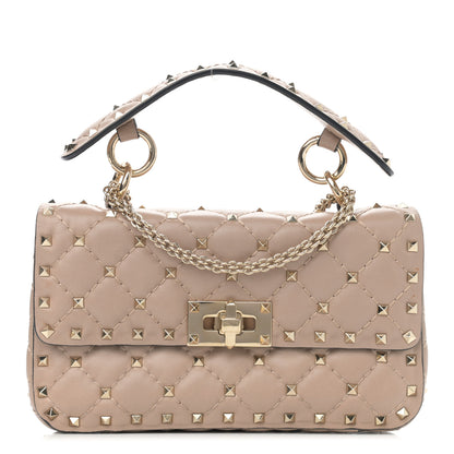 Valentino Garavani Nappa Small Rockstud Spike Shoulder Bag Poudre 1 of 10