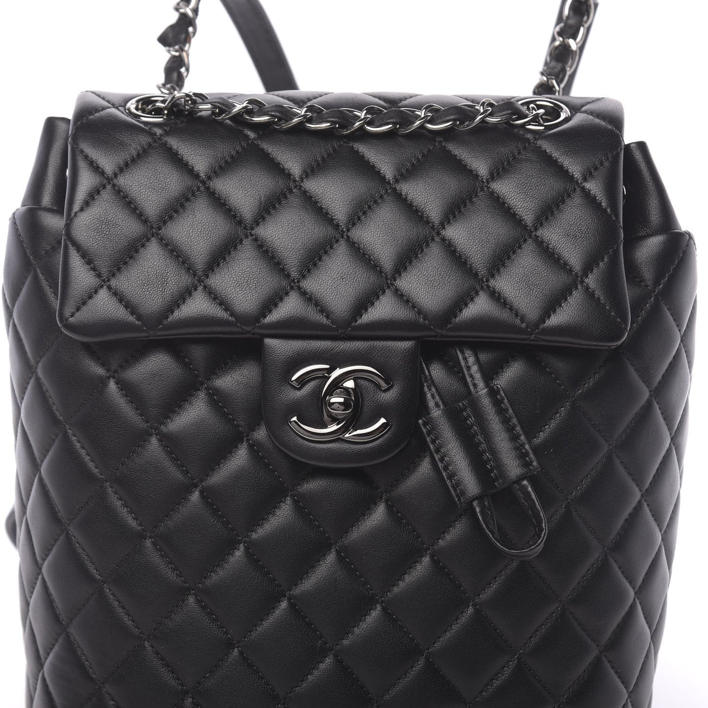 Lambskin Quilted Small Urban Spirit Backpack Black
