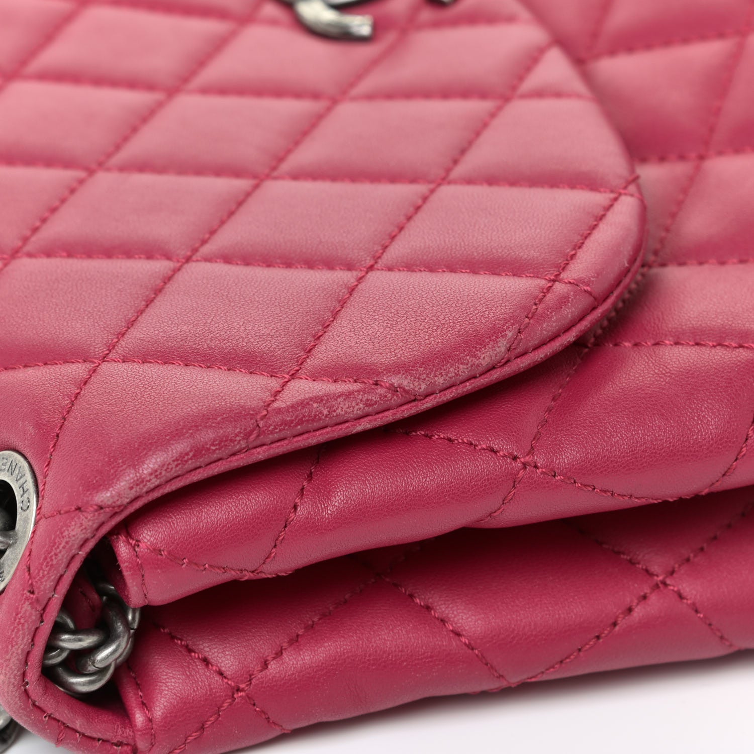 Chanel Lambskin Quilted Large Daily Supple Flap Dark Pink 21 of 27