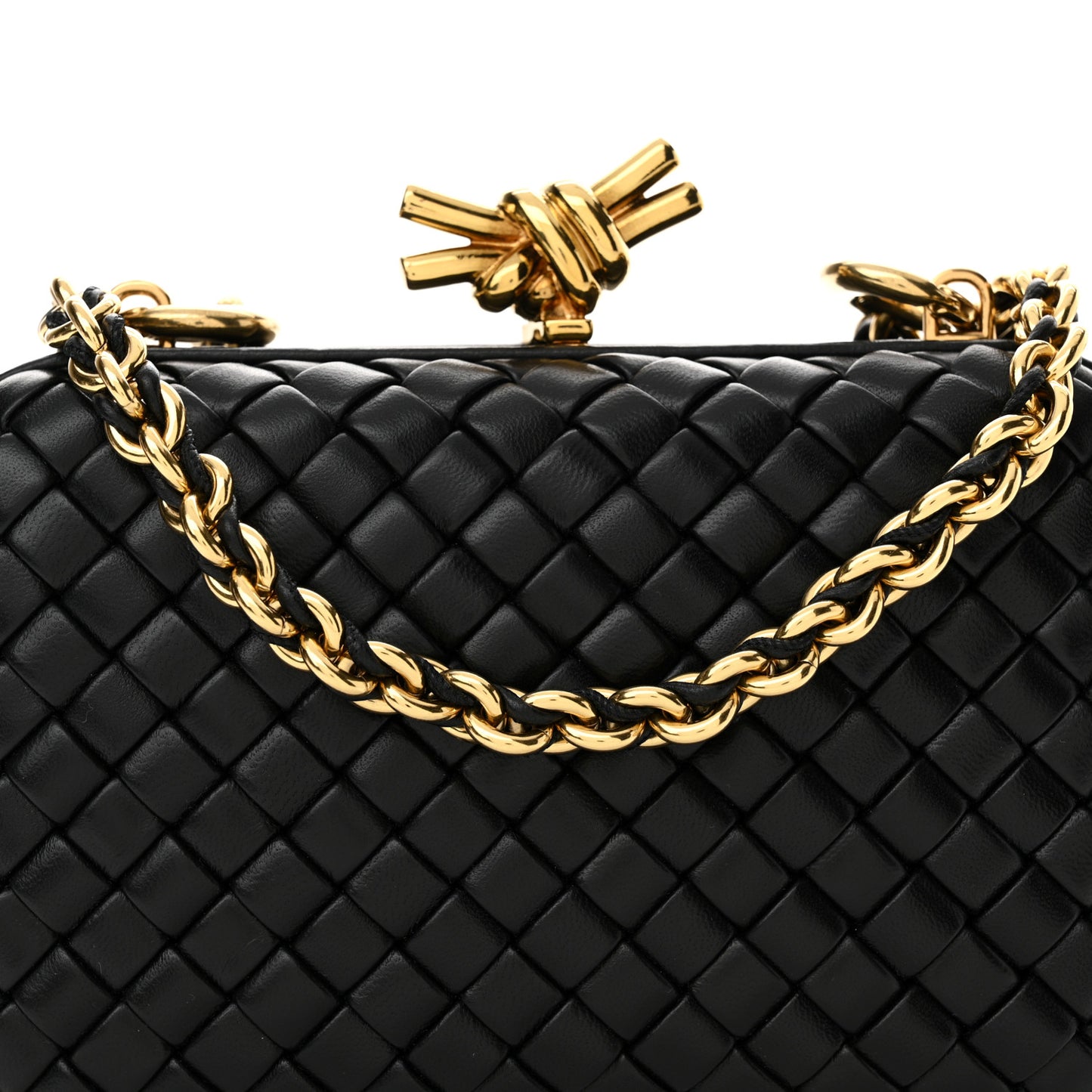 Padded Nappa Intrecciato Knot Chain Black