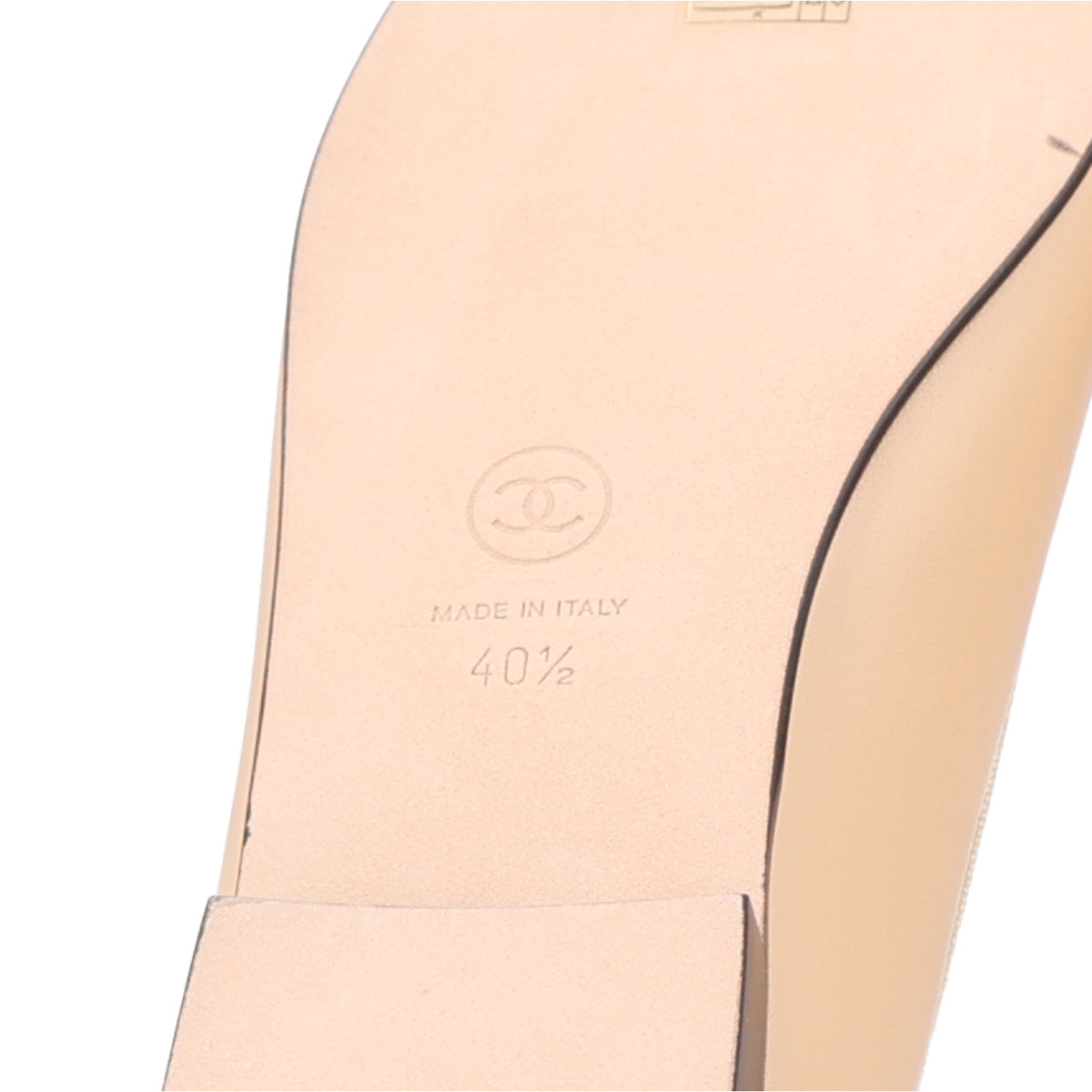 Chanel Lambskin Cap Toe CC Ballerina Flats 40.5 Beige Black 8 of 9