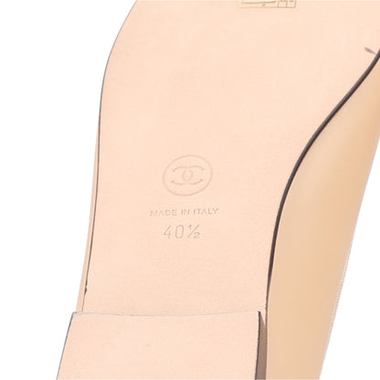 Chanel Lambskin Cap Toe CC Ballerina Flats 40.5 Beige Black 8 of 9