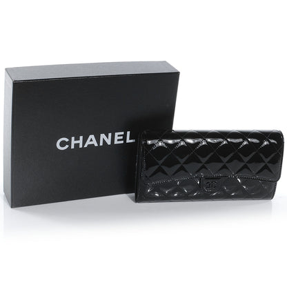 Chanel Patent Quilted Travel Wallet Black 4 of 8