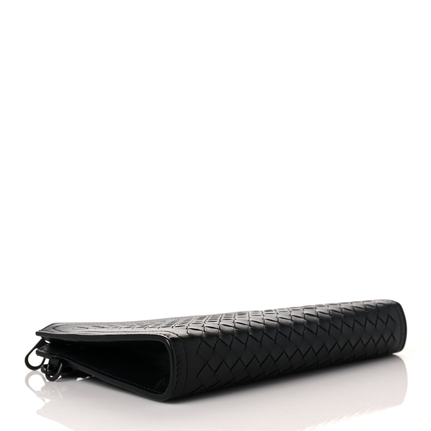 Nappa Intrecciato Wristlet Zip Wallet Black
