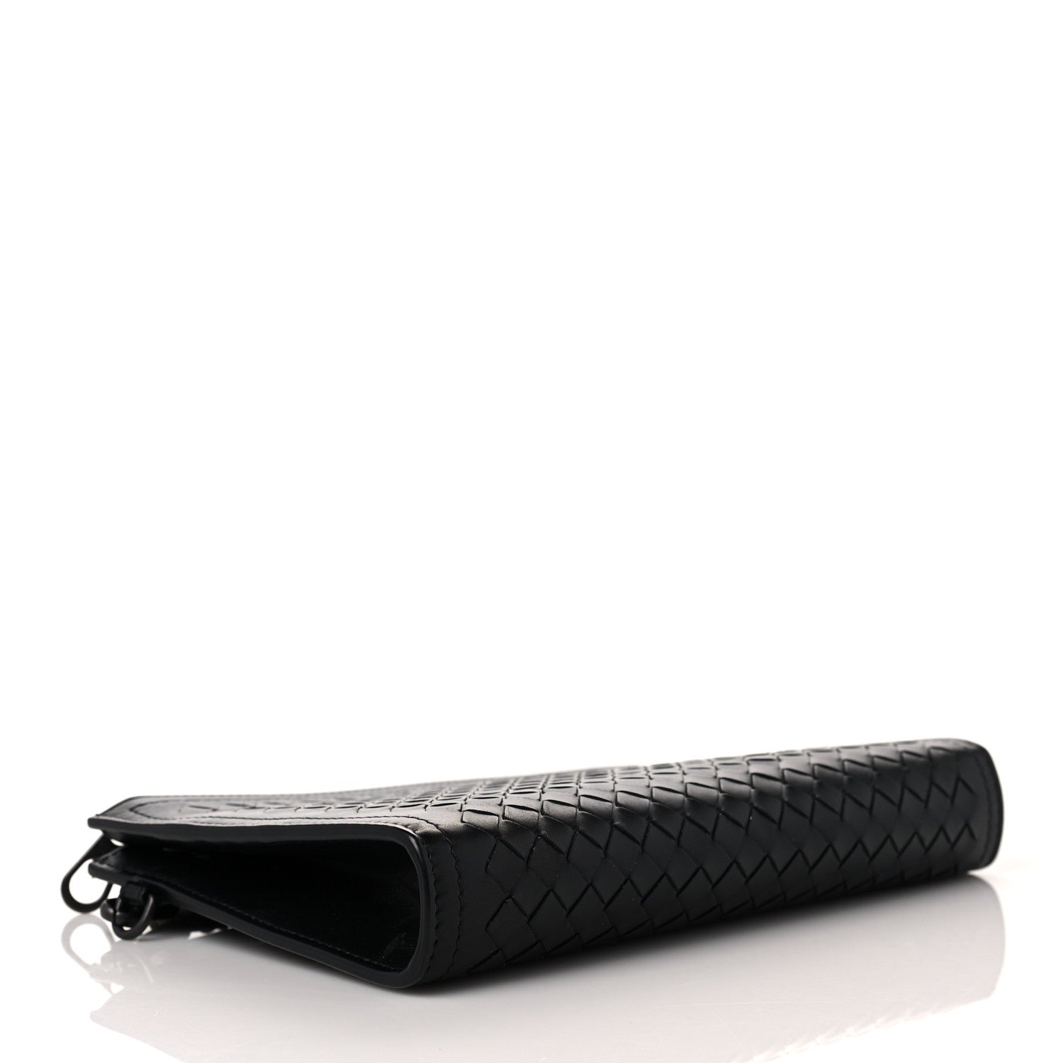 Bottega Veneta Nappa Intrecciato Wristlet Zip Wallet Black 3 of 7