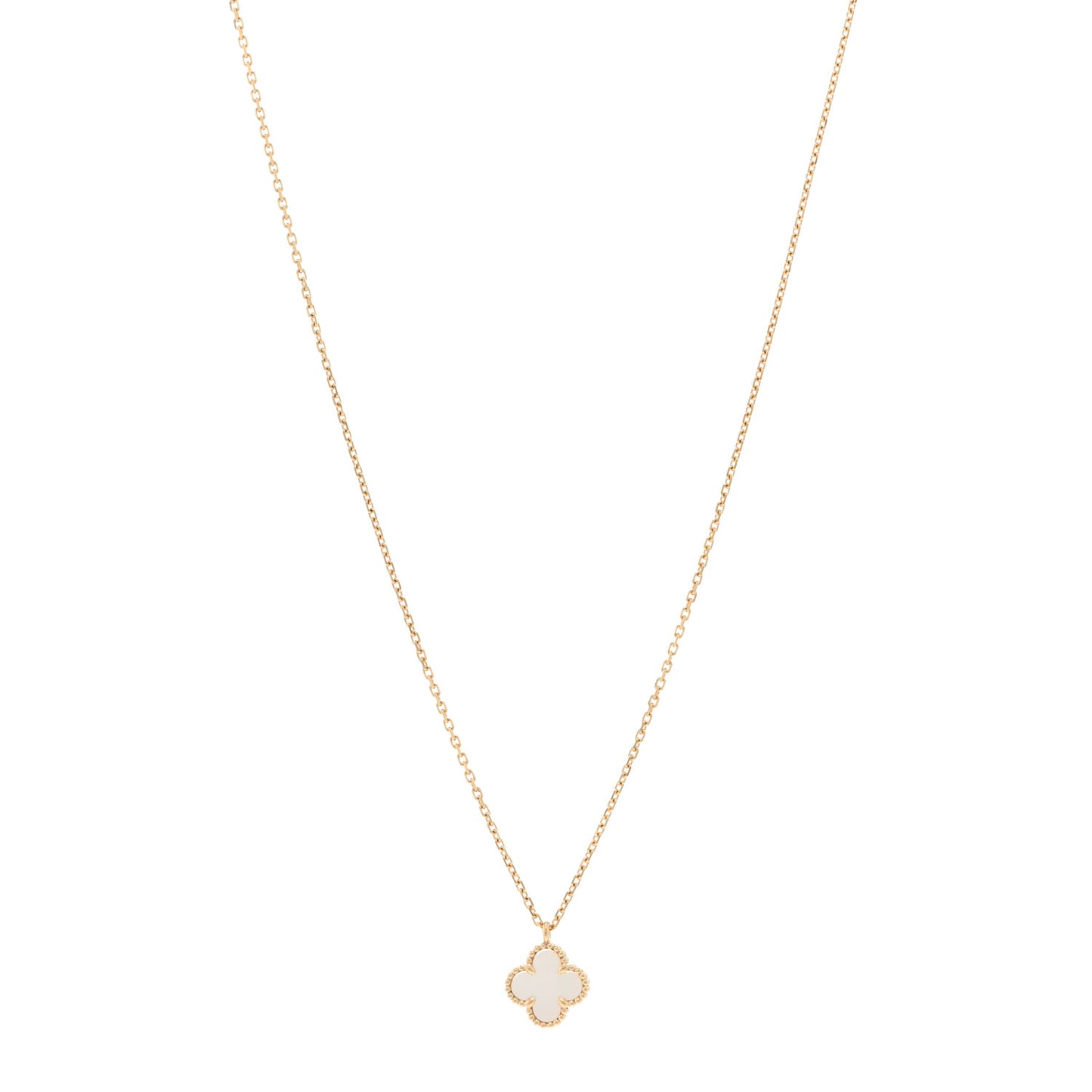 18K Yellow Gold Mother of Pearl Sweet Alhambra Pendant Necklace
