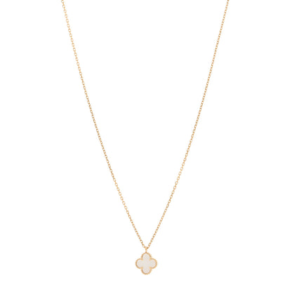 Van Cleef & Arpels 18K Yellow Gold Mother of Pearl Sweet Alhambra Pendant Necklace 1 of 4