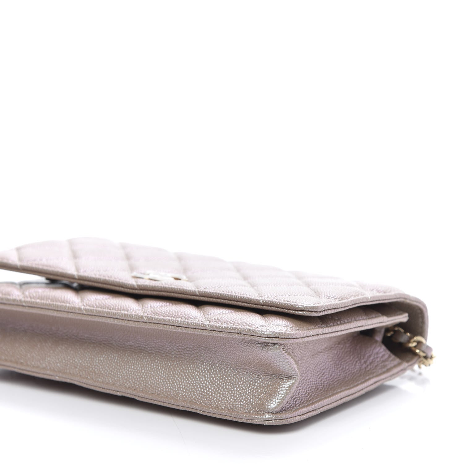 Chanel Iridescent Caviar Quilted Wallet On Chain WOC Beige 7 of 12