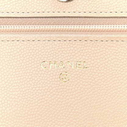 Chanel Caviar Quilted Coco Candy Wallet On Chain WOC Beige 6 of 15