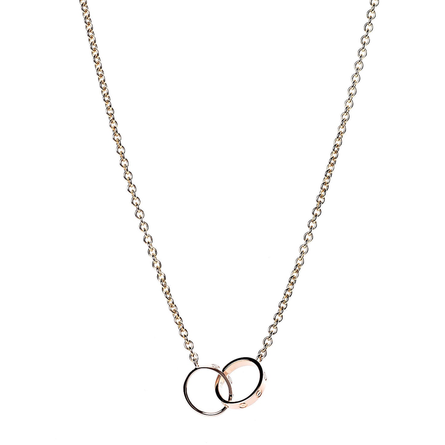 18K Pink Gold Interlocking LOVE Necklace