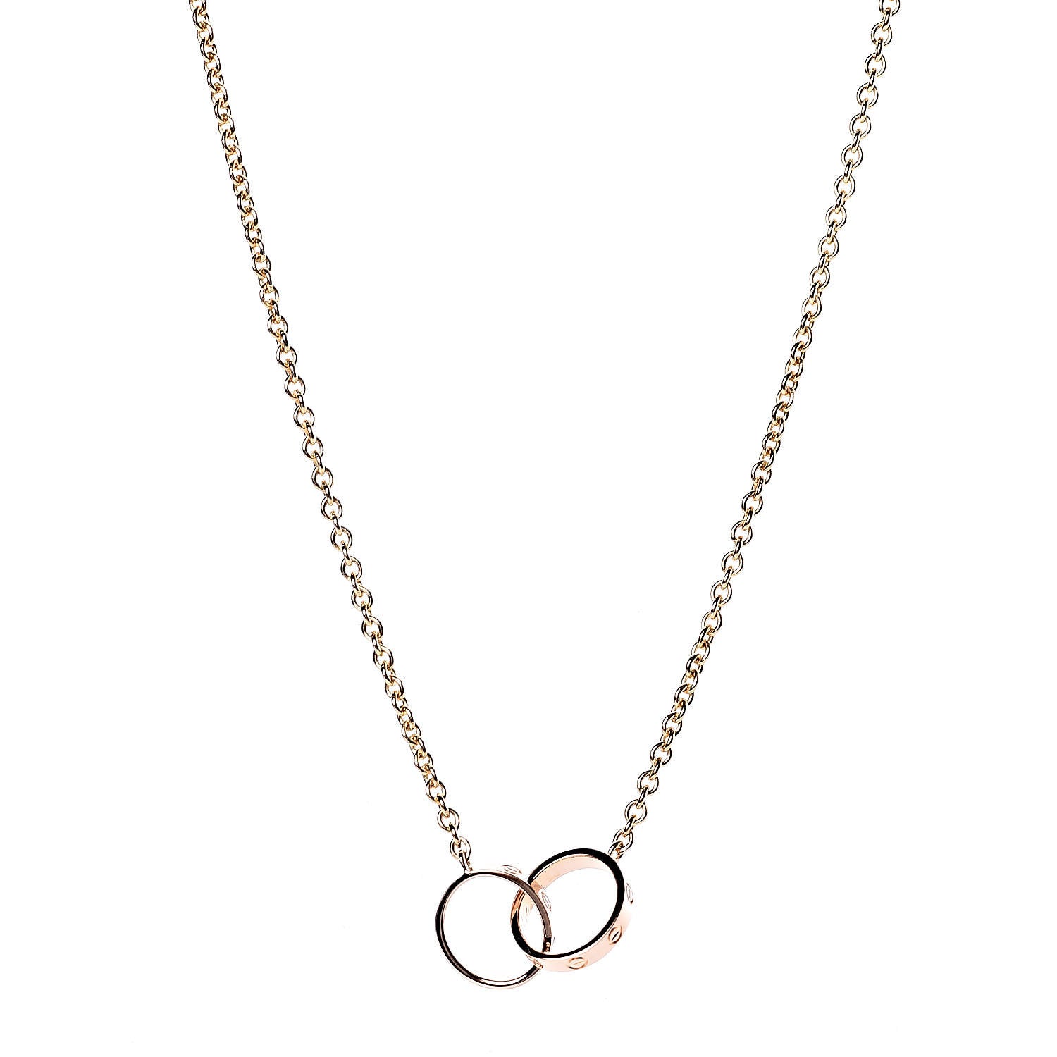 Cartier 18K Pink Gold Interlocking LOVE Necklace 1 of 6