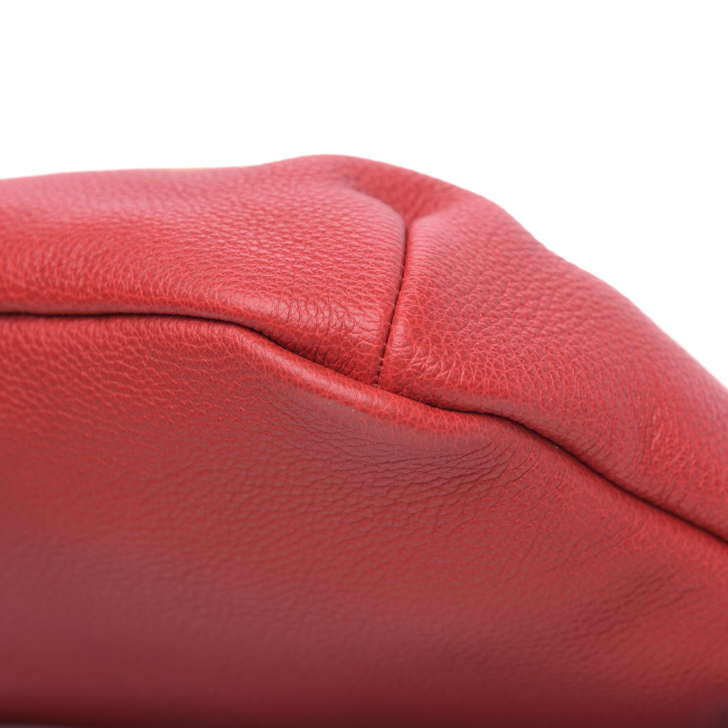 Grained Calfskin Logo Belt Bag Hibiscus Red