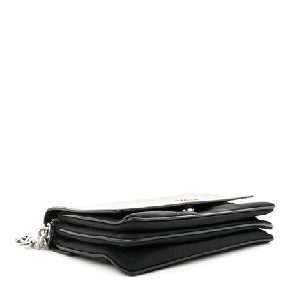 Prada Saffiano Tessuto Nylon Chain Shoulder Bag Black 4 of 11
