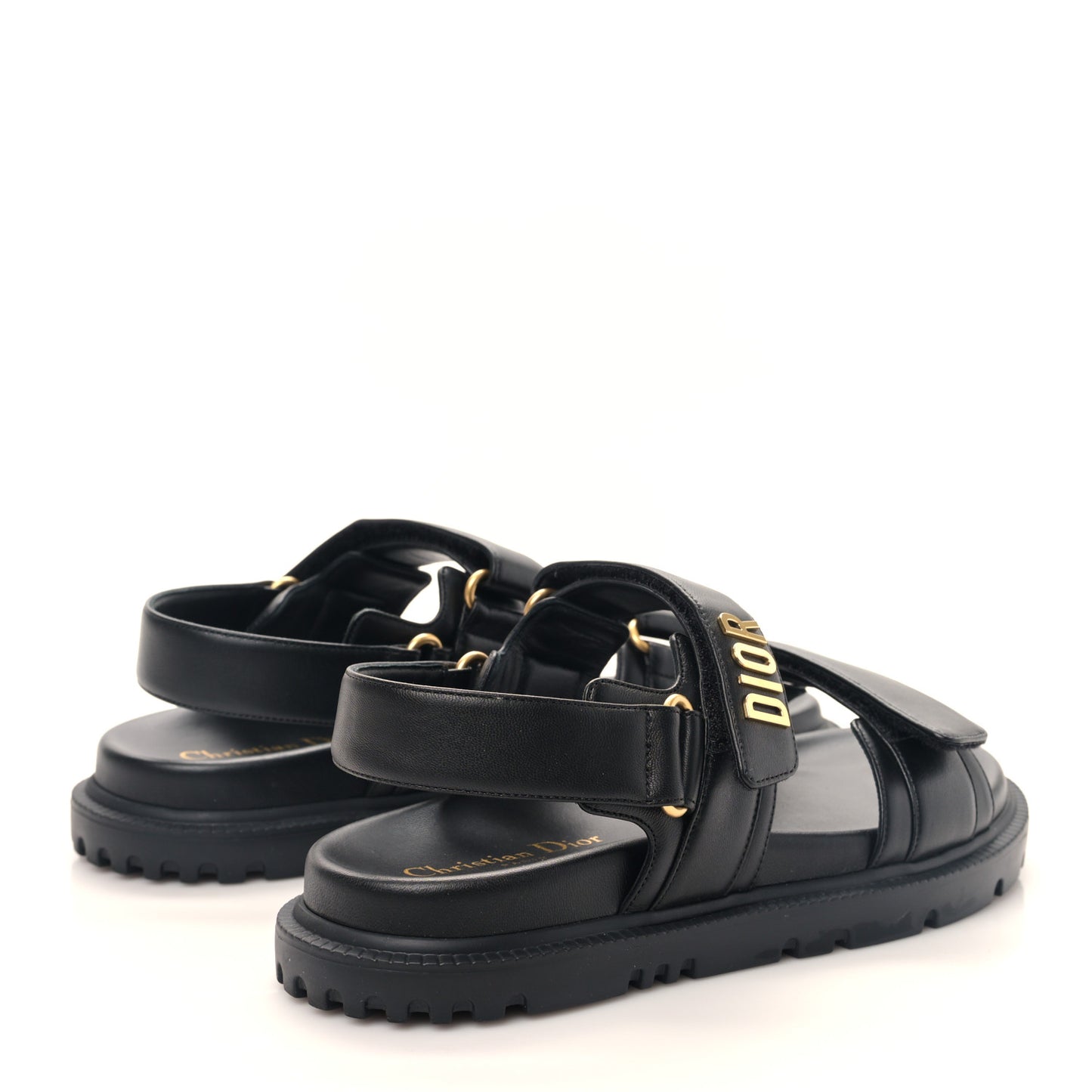 Lambskin Dioract 10mm Sandals 37 Black