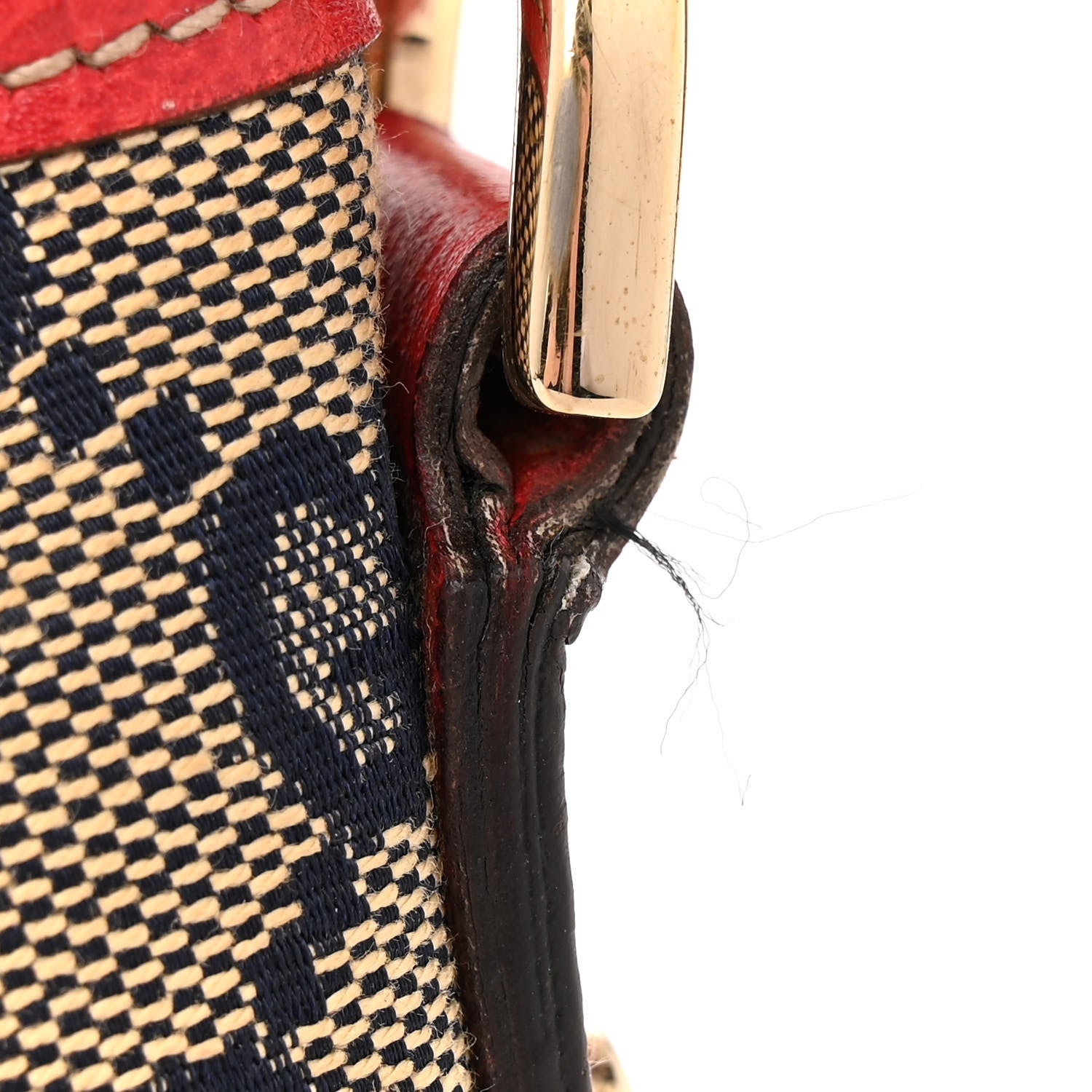 Gucci Monogram D Ring Abbey Pochette Navy Red 12 of 14