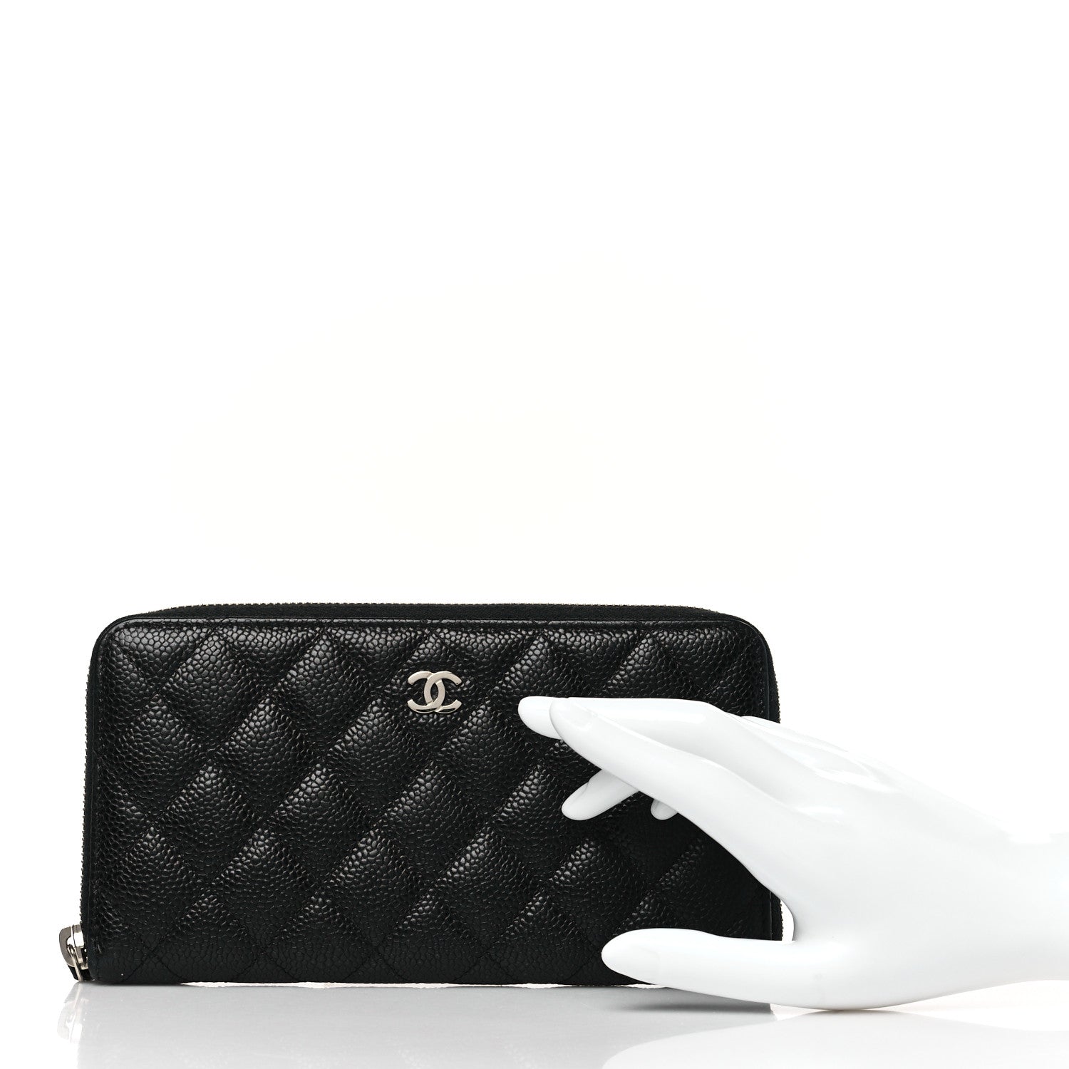 Chanel Caviar Quilted Large Gusset Zip Around Wallet Black 2 of 8