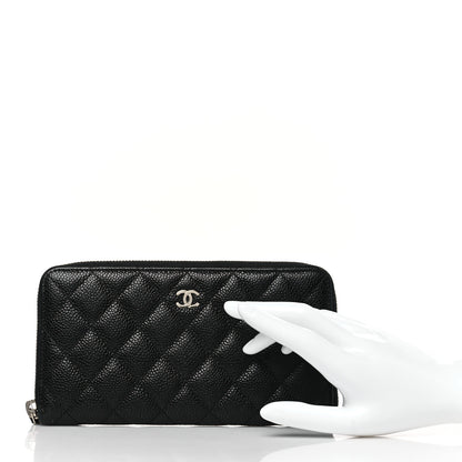 Chanel Caviar Quilted Large Gusset Zip Around Wallet Black 2 of 8
