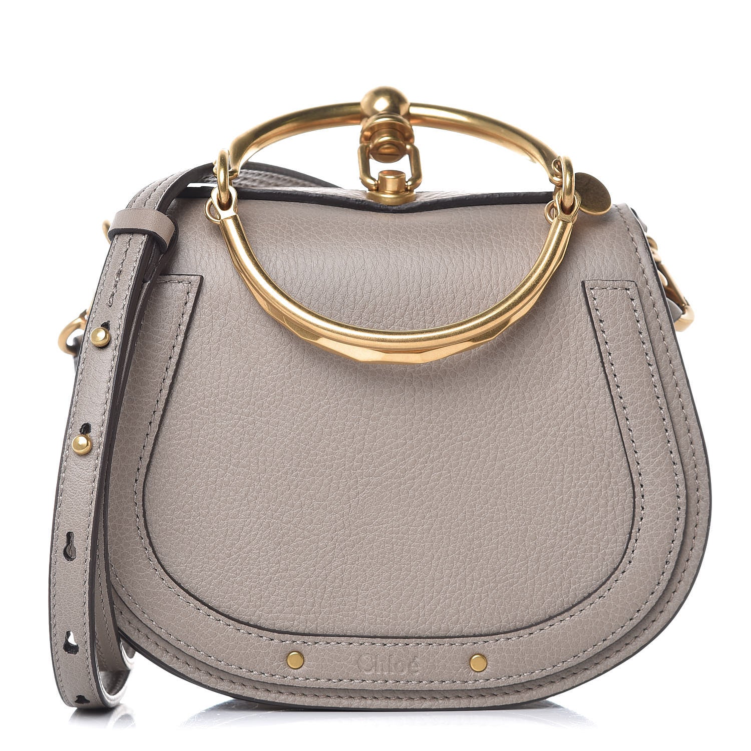 Chloe Calfskin Suede Small Nile Bracelet Bag Motty Grey 1 of 7