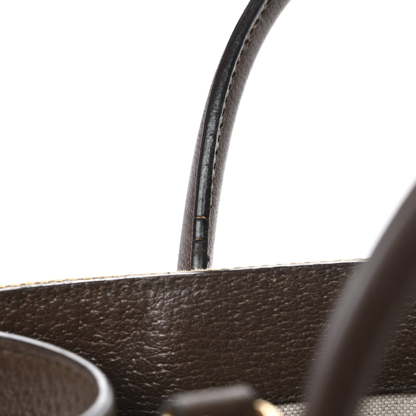 Monogram Jumbo GG Textured Dollar Calfskin Web Small Tote Bag Camel Ebony New Acero